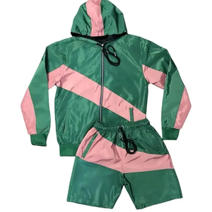 Survêtement coupe-vent pour homme, veste de sport active, ensemble jogging deux pièces, short, coupe-vent, service OEM 20 - Product Image 2