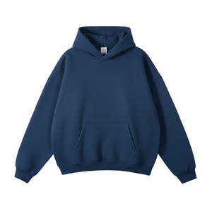 Custom <b>Men's</b> 350G <b>Fleece</b> <b>Lined</b> <b>Hoodies</b> for Autumn & Winter Solid Color Oversize Crocheted Jacket 100% Cotton Digital Printing - Product Image 1