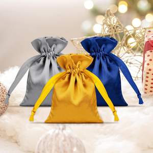 2025 50 PCS Bolsas de satén gris 4x6 pulgadas, bolsas de joyería con cordones, favores de fiesta - Product Image 2
