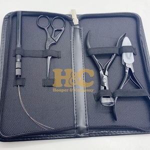 Wholesale <b>Mini</b> Hair Kit Stainless Steel Waterproof Micro-Link Hair Extension Tools Kit Case with Loop Scissor <b>Plier</b> Clip - Product Image 2
