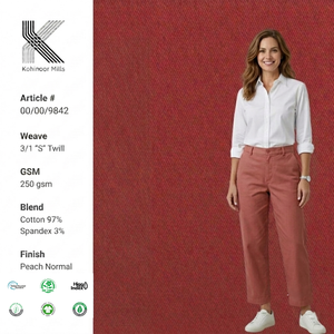 Premium Cotton Stretch Fabric 97% Cotton 3% Spandex Twill for Pants, Chinos, Shorts & Trousers - Product Image 1