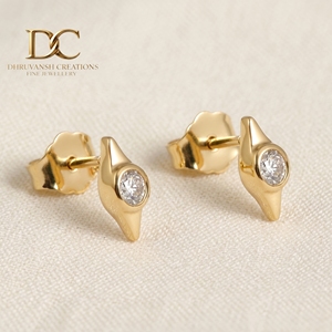 Boucles d'oreilles en or massif 10 carats avec diamant de laboratoire certifié IGI, taille brillant rond, nouvelle arrivée, bijoux pour femme, fiançailles, mariage - Product Image 3