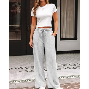 กางเกงลำลองผู้หญิง ระบายอากาศได้ดี ทรงตรง ผ้าซักแล้ว สีพื้น ทรงปกติ กางเกงสำหรับพักผ่อน กางเกงจ็อกเกอร์สำหรับเดินทาง เสื้อผ้าฤดูหนาว - Product Image 6