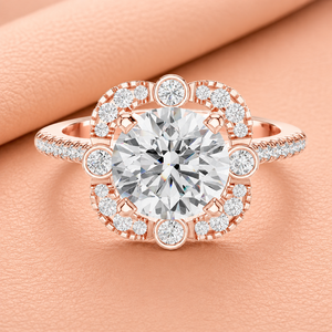 Anillo de Compromiso con Halo Celestial de Diamantes para Mujer en Oro Amarillo, Oro Blanco y Oro Rosa, Colección de Joyería Fina - Product Image 2