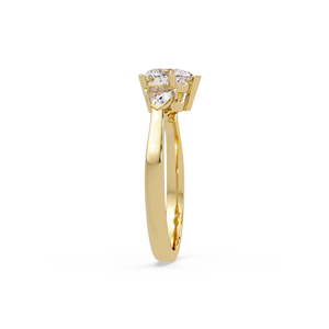 แหวนหมั้นเพชรทรงหัวใจและทรงทริลิออนประดับเพชรข้าง ทองคำแท้ 14K คลาสสิก ได้รับการรับรองจาก IGI พร้อมแหวนหรูสำหรับผู้หญิง - Product Image 4