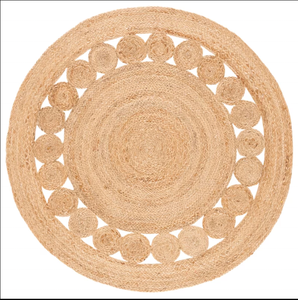 MORE Alfombra Reversible Redonda Clásica de Yute Trenzado Tejida a Mano, Ecológica para Dormitorio o Decoración del Hogar de Adolescentes - Product Image 2