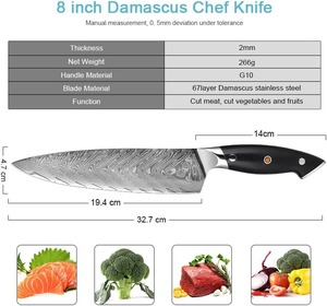 8 Inch Custom Handmade Damascus Chef <b>Knife</b> 67 Layer Damascus Steel <b>Kitchen</b> <b>Knife</b> Razor <b>Sharp</b> Professional Cooking <b>Knife</b> - Product Image 5