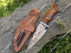 Cuchillo Artesanal de Cobre y Acero de Damasco con Hoja Fija para Caza, Camping y Bushcraft, Profesional, Afilado como una Navaja, OEM/ODM - Product Image 5