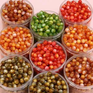 Round Resin Beads Pink Orange Black Green Blue White Loose Beads for Jewelry Making - Product Image 2