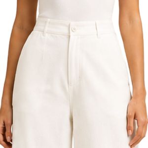 Manufacturer White Wide Leg Embroidered Pants For Women Yellow Floral Cotton Casual High Waist Palazzo <b>Trousers</b> Custom Apparel - Product Image 5