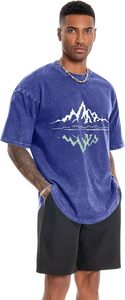 T-shirts pour hommes à manches courtes, style vintage, délavés, basiques, amples, 2026 - Product Image 2