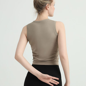 Camiseta Corta sin Mangas para Mujer, Tejida, Transpirable, Informal, 100% Algodón, Estilo Básico - Product Image 3