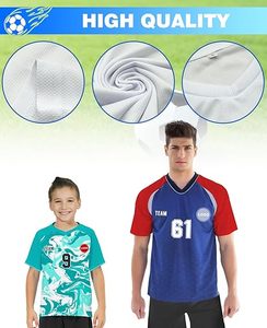 ชุดเสื้อฟุตบอลสั่งทำ สีเหลือง เขียว น้ำเงิน พิมพ์ลายแบบ Sublimation ผ้าโพลีเอสเตอร์ระบายอากาศ แขนสั้น ทรงปกติ ใส่ได้ทุกฤดู สำหรับทุกเพศ - Product Image 4