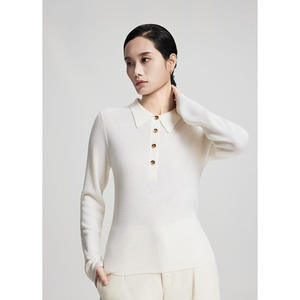<b>Black</b> Knitted Long Sleeve Polo <b>Shirt</b> <b>Slim</b> <b>Fit</b> Solid Color Smart Casual Top - Product Image 2
