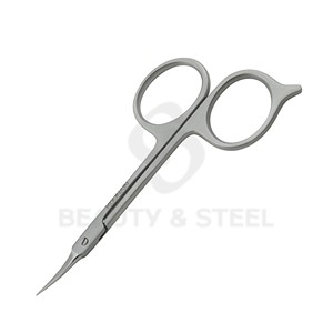 Ciseaux à cuticules professionnels à pointe crochet avec lames ultra-fines et corps en acier inoxydable pour des soins de précision - Product Image 1