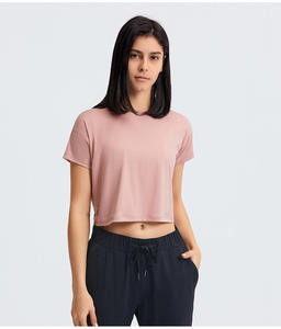 T-shirt court personnalisé pour femme en coton, vêtement décontracté et tendance, vente en gros, faible MOQ - Product Image 6
