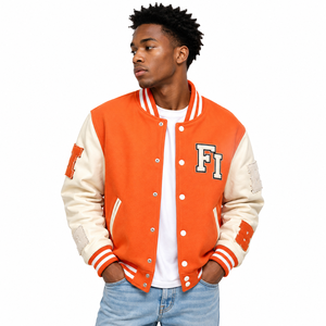 Chaquetas Varsity Blancas al por Mayor para Hombre, Chaqueta Universitaria Lisa Personalizable, Fabricantes de Chaquetas Letterman Personalizadas - Product Image 1