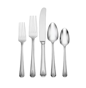 Ensemble de couverts en acier inoxydable argenté, finition lisse et tendance, pour dîners de luxe, événements spéciaux et restaurants. - Product Image 2