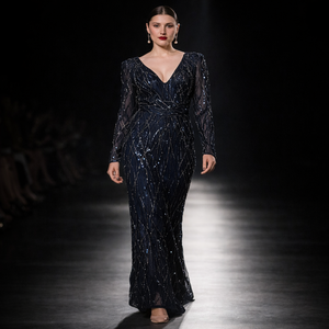 Robe de soirée formelle pour femmes, de créateur |   Robe de soirée longue élégante pour mariages, galas et événements |   Artisanat indien - Product Image 4