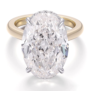 แหวนทองคำแท้ 10K ประดับเพชรแล็บ 5 กะรัต รูปไข่ จาก Provence Jewelry ได้รับการรับรองจาก IGI GIA เพชรเพาะเลี้ยงสำหรับผู้หญิง - Product Image 4