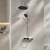 Colonne de douche en acier inoxydable avec cartouche de démarrage à froid en laiton, mitigeur de douche apparent, système de douche, robinet