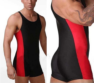 Combinaison de lutte sans manches pour hommes, 100% coton extensible, pour le fitness et l'entraînement de lutte - Product Image 1