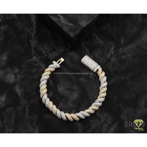 Pulsera de Cuerda Trenzada de Alta Gama con Diamantes Moissanite Premium y Elegante Diseño en Oro Blanco y Oro Amarillo - Product Image 5