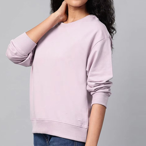 Sweat-shirts pour femmes, fabrication pakistanaise, décontractés, à capuche rose, design frontal hivernal, respirants, teinture unie, en vente en ligne - Product Image 6