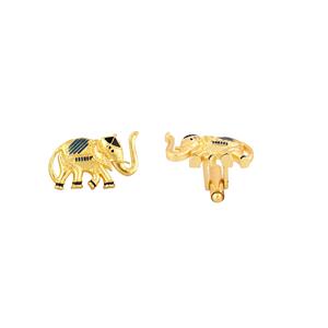 Luxury Gold Plated Elephant <b>Cufflinks</b> for Men Black Enamel Formal <b>Shirt</b> Accessories Wedding Business Gift Animal Cuff Links - Product Image 3