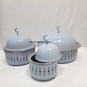 Vente en gros de vaisselle ronde pour la maison taille personnalisée marmite de cuisson plat chauffant de couleur bleu ciel batterie de cuisine design fait à la main - Product Image 1