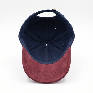 Gorra de Béisbol Exclusiva de Lujo, Bicolor Azul Marino y Marrón, con Visera de Gamuza, Seis Paneles Curvos, Estilo Dad Hat, Moda Urbana, OEM - Product Image 5