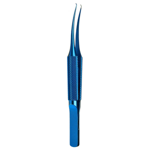 Pinzas Corneales Profesionales con Plataforma de Ligadura de 0.12 mm, Titanio Azul, Instrumento Quirúrgico Oftálmico Manual - Product Image 2