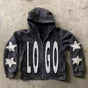 Sudadera con capucha y cremallera completa para mujer, de algodón térmico, con bordado personalizado y estampado 3D en relieve, estilo streetwear de invierno - Product Image 5