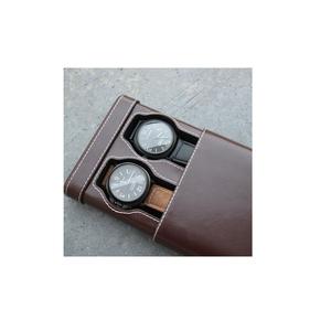 Custom Logo 2-Slot Leather <b>Watch</b> Case | Shockproof Travel <b>Watch</b> Organizer High-End Leather <b>Watch</b> Storage Box for <b>Men</b> <b>Watch</b> Case - Product Image 1