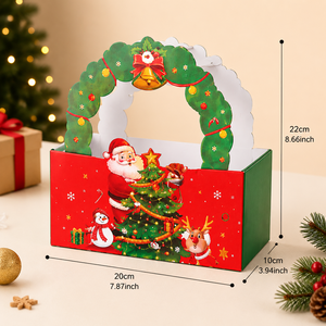 <b>Christmas</b> Gift <b>Box</b> With Handle Luxury Paper Packaging <b>Box</b> For Holiday Gift Wrapping <b>Christmas</b> Present Packaging Carrier <b>Box</b> - Product Image 2