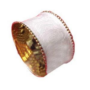 Anneau de serviette de mariage moderne personnalisé avec logo OEM, incrustation de nacre, finitions or et argent en aluminium, écologique, faible MOQ disponible. - Product Image 5