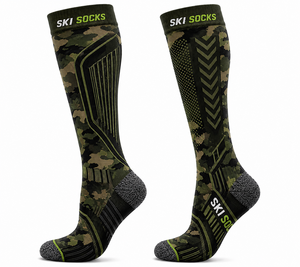 Chaussettes de course décontractées Ziqi en polyester/nylon, personnalisées, sportives, antidérapantes, à motif floral, hauteur genou, respirantes et chaudes - Product Image 1