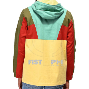 Chaqueta Anorak con Capucha y Bolsillo Frontal, Diseño Moderno con Bloques de Color, Cierre de Cremallera de Cuarto, Cordón Ajustable, Estilo Urbano Deportivo, Personalizable con Logotipos - Product Image 3