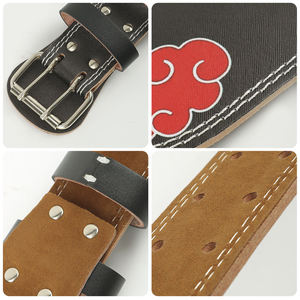 Anime Cowhide Leather <b>Back</b> <b>Support</b> Weightlifting Power Belt with Metal Buckle Customizable Size & Heavy Duty Construction - Product Image 4