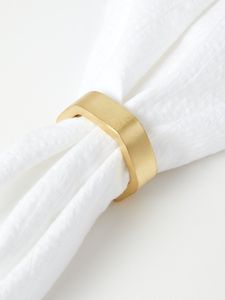 <b>Brushed</b> Aluminum Napkin Rings Featuring Modern Metallic Texture For Stylish Dining Room Table Decoration - Product Image 1