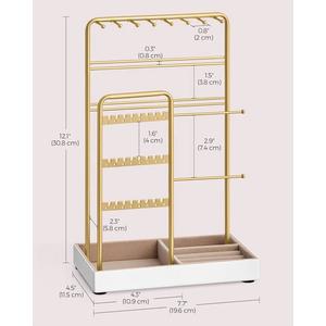 Organizador de Joyas Definitivo con Soporte Multipanel para Pendientes, Barras para Collares, Ranuras para Pulseras, Bandeja de Almacenamiento y Exhibidor Elegante para Tocador - Product Image 3