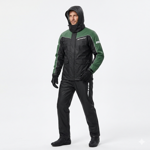 เสื้อแจ็คเก็ตหนังวินเทจสีดำสำหรับผู้ชาย น้ำหนัก 360 กรัม แขนยาว กันลมและกันน้ำ สำหรับนักขี่มอเตอร์ไซค์ - Product Image 3