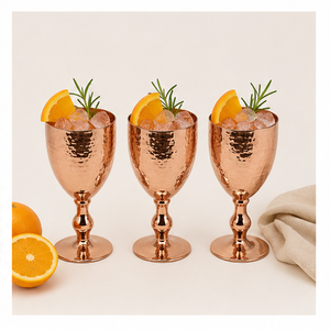 Copa de Vino de Cobre Puro 100% Hecha a Mano, Juego de Copas de Metal de Lujo para Bar, Fiestas y Regalos de Boda en Oferta - Product Image 2
