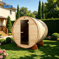 Estufa Eléctrica de Calentamiento Rápido para Sauna Exterior Tipo Barril, Aislamiento Avanzado, Eficiencia Energética, Cabina de Spa para Jardín, Diseño Moderno y Portátil