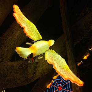 Superventas, nueva Carcasa de ABS <span class=keywords><strong>azul</strong></span> claro, atrae visitantes, decoración de Pascua, pájaro volador, luz led, decoración al aire libre para eventos - Product Image 1