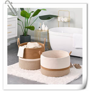 ตะกร้าผ้าสานสำหรับตกแต่งบ้านตะกร้าจัดเก็บของสำหรับใช้ในบ้าน - Product Image 5