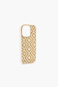 Funda de Teléfono Hecha a Mano con Cuentas y Patrón Abstracto Colorido con Temática Floral, Bordado de Punto de Cruz en Algodón, Base Textil, Regalo - Product Image 2