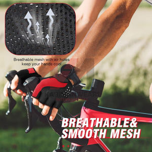 Guantes de Ciclismo Unisex Premium, Medios Dedos, para Carreras y Deportes al Aire Libre, con Acolchado de Gel Absorbente de Impactos, Antideslizantes, Transpirables, de Malla - Product Image 5