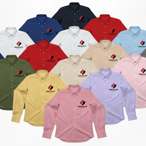 <b>Men</b> Business Office Shirt Long Sleeve Cotton Blend Slim Fit Formal <b>Dress</b> Shirt Comfortable Breathable Bulk Supply OEM Service - Product Image 2