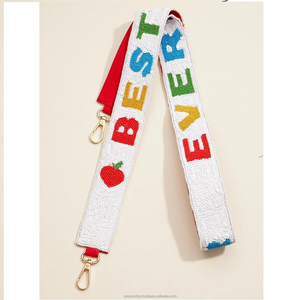 Sangle en coton brodée à la main pour sac de sport, ajustable, style vintage universitaire, pour sac à main ou bandoulière - Product Image 2